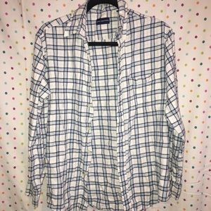 White & Blue Plaid Flannel